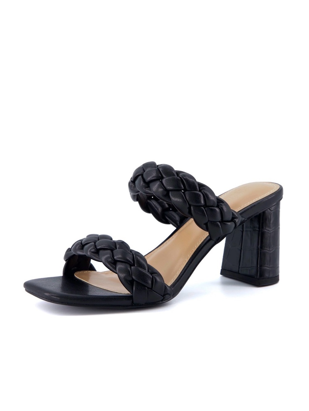 Dunes Memory Foam Braided Block Heel Sandals Size 7.5